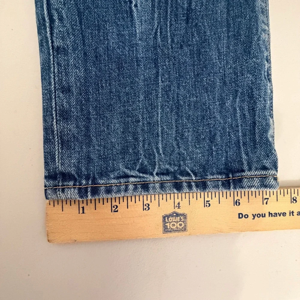 True Religion Rocco Relaxed Skinny Jeans Medium Blue Wash Distressed Mens 34